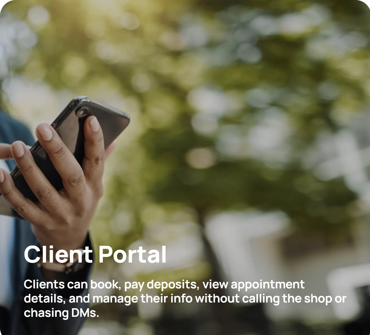Person using a smartphone outdoors